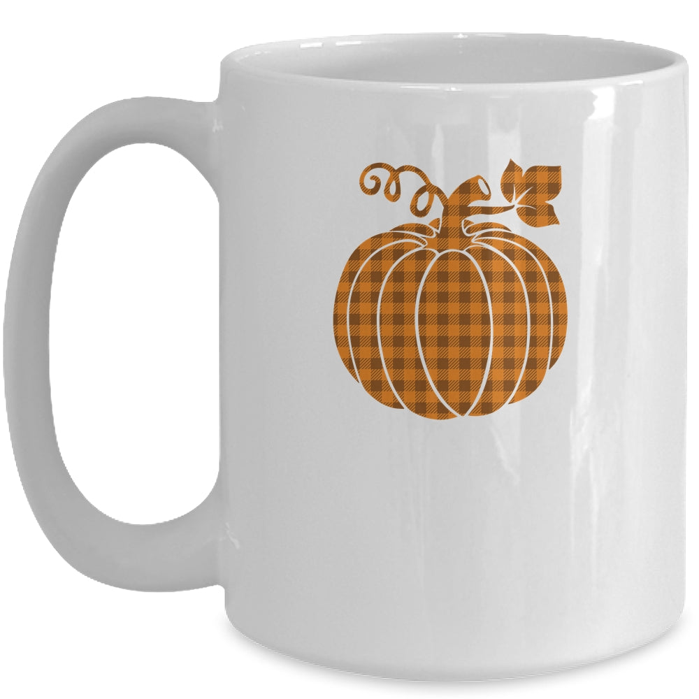 Pumpkin Halloween Thanksgiving Gift Women Pumpkin Plaid Mug | siriusteestore