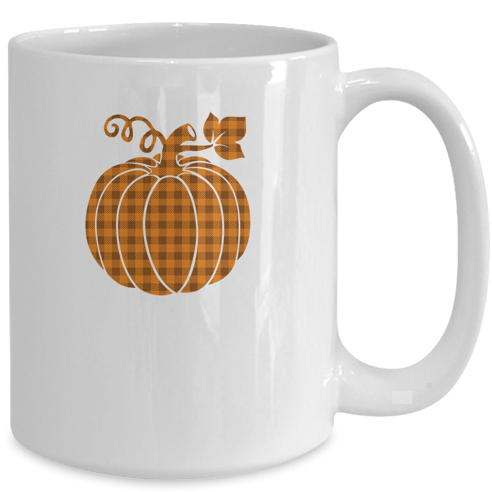 Pumpkin Halloween Thanksgiving Gift Women Pumpkin Plaid Mug | siriusteestore