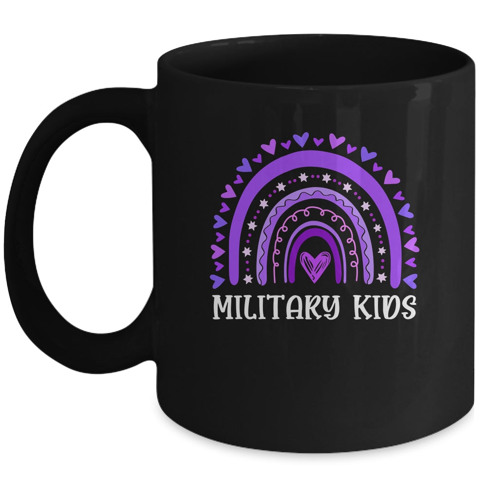 Purple Up April Rainbow For Month Of The Military Kids Mug | siriusteestore