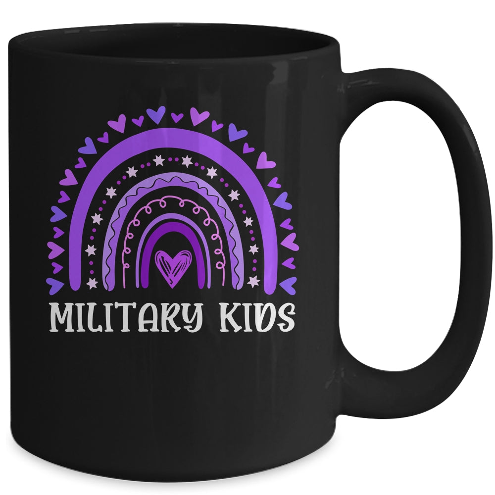 Purple Up April Rainbow For Month Of The Military Kids Mug | siriusteestore