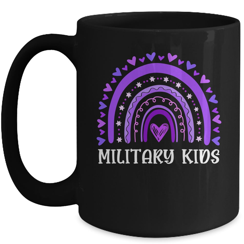 Purple Up April Rainbow For Month Of The Military Kids Mug | siriusteestore