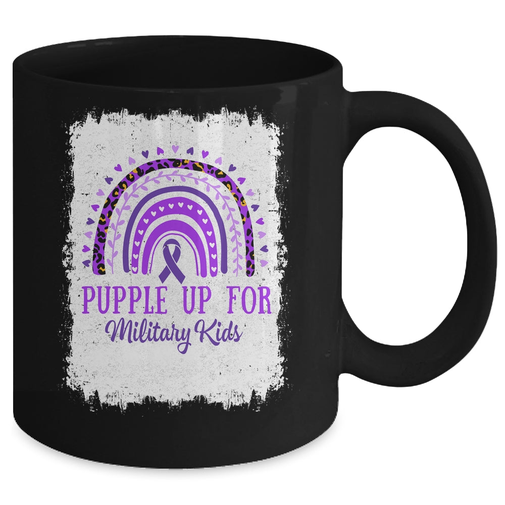 Purple Up For Kids Military Child Month Bleached Rainbow Mug | siriusteestore