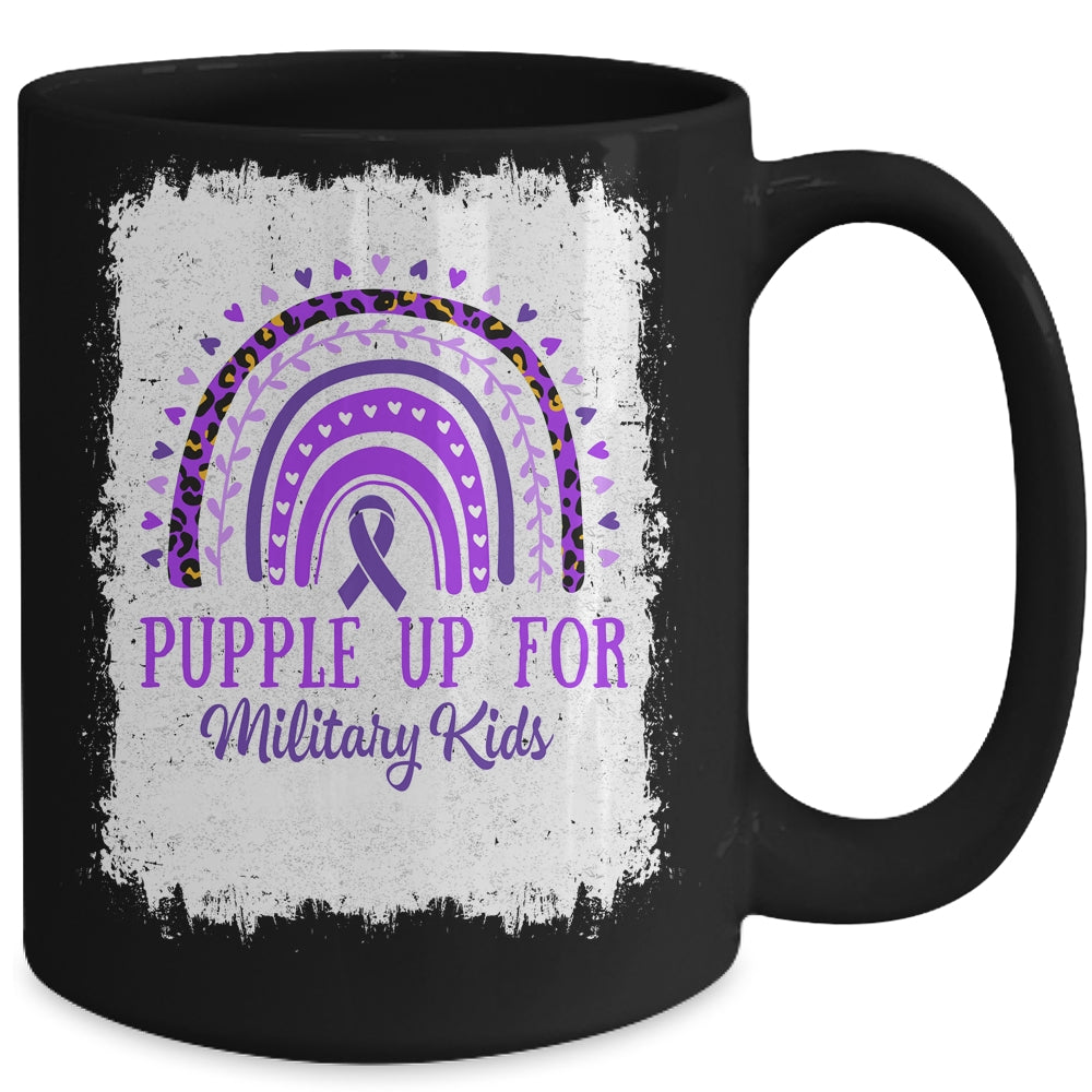 Purple Up For Kids Military Child Month Bleached Rainbow Mug | siriusteestore