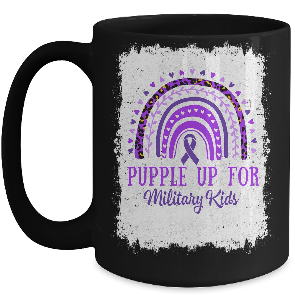 Purple Up For Kids Military Child Month Bleached Rainbow Mug | siriusteestore