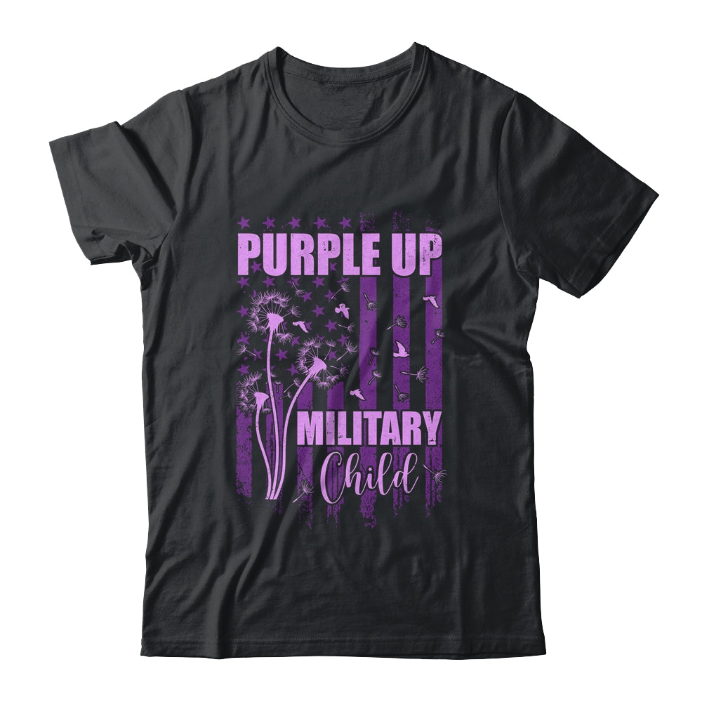Purple Up For Military Child Month Dandelion Flag Shirt & Hoodie | siriusteestore