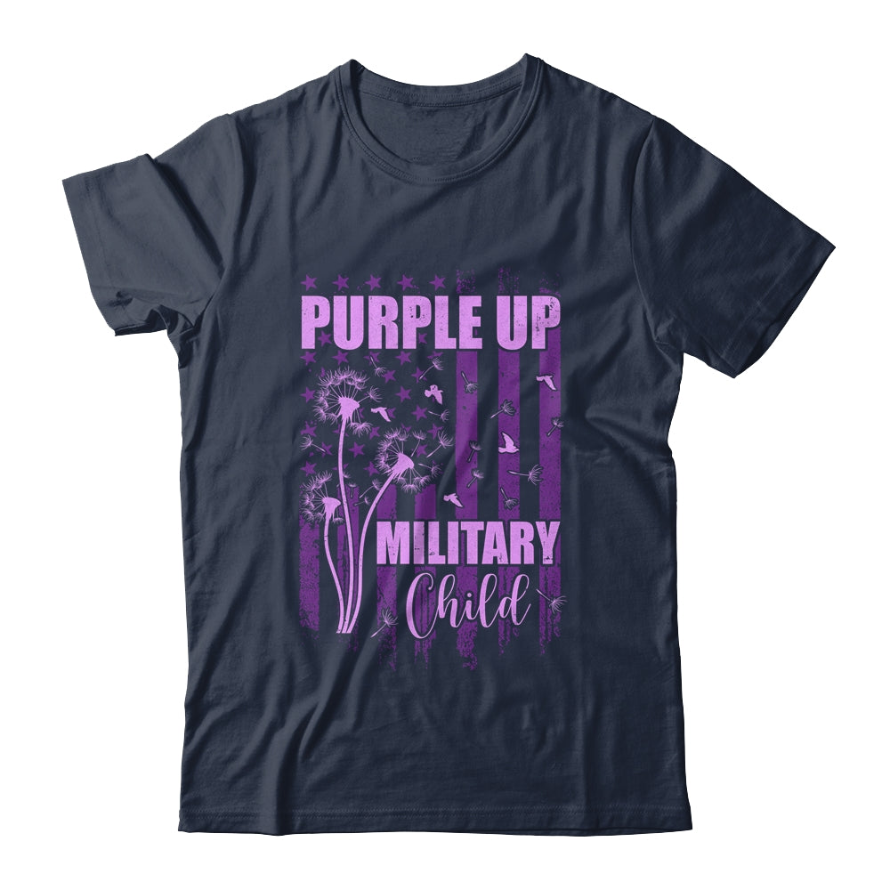 Purple Up For Military Child Month Dandelion Flag Shirt & Hoodie | siriusteestore