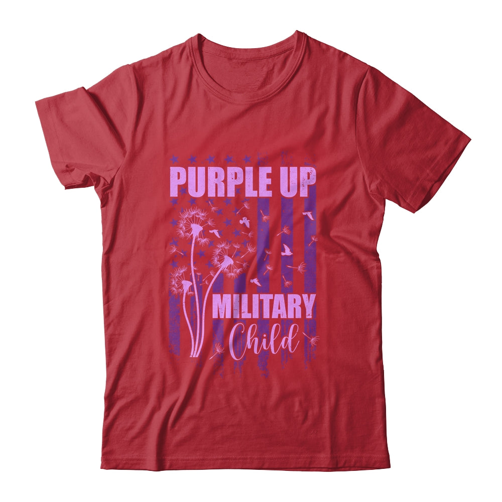 Purple Up For Military Child Month Dandelion Flag Shirt & Hoodie | siriusteestore