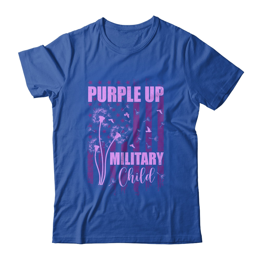 Purple Up For Military Child Month Dandelion Flag Shirt & Hoodie | siriusteestore