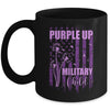 Purple Up For Military Child Month Dandelion Flag Mug | siriusteestore