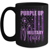 Purple Up For Military Child Month Dandelion Flag Mug | siriusteestore
