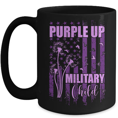 Purple Up For Military Child Month Dandelion Flag Mug | siriusteestore