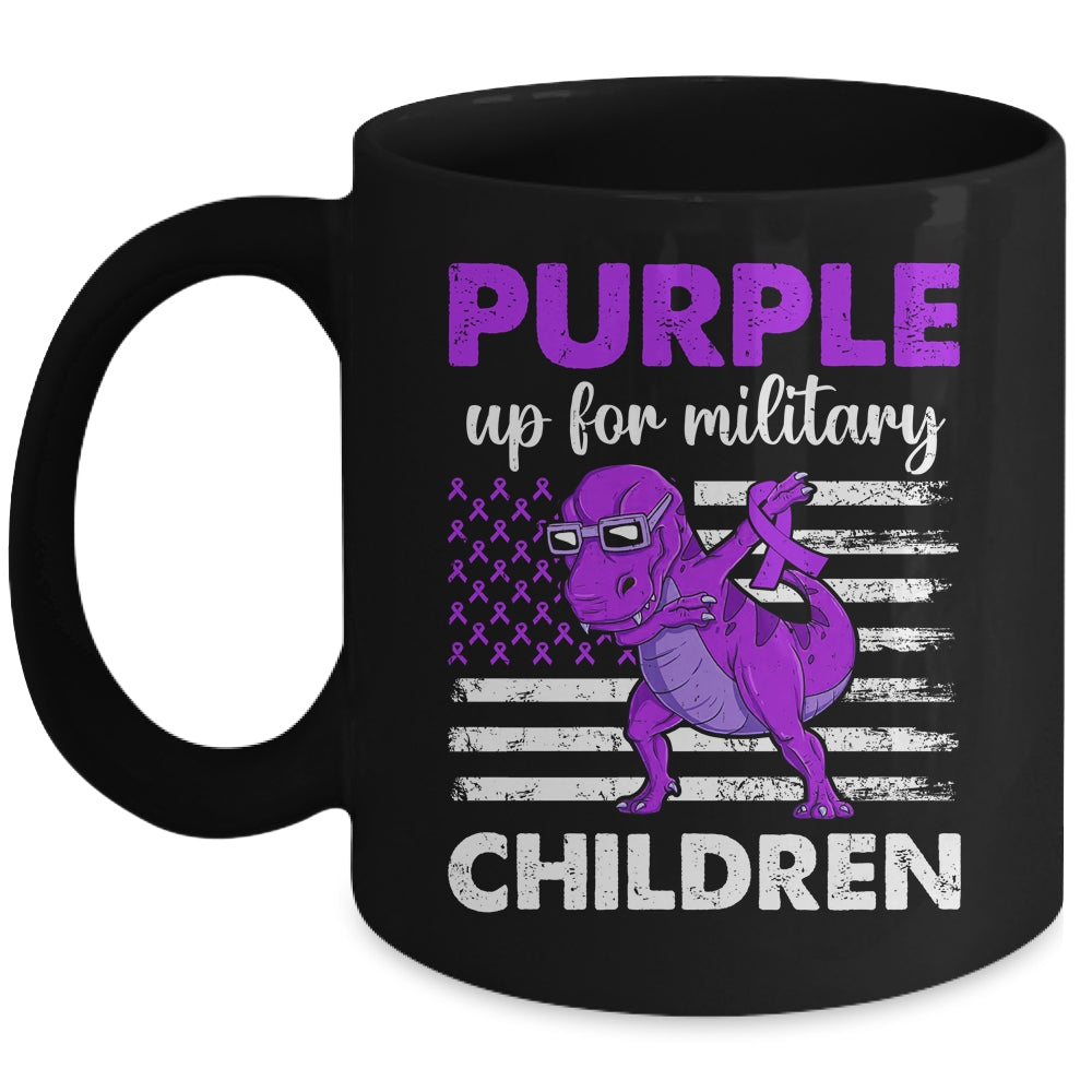 Purple Up For Military Kids Child Of The Military Dino Boys Mug | siriusteestore