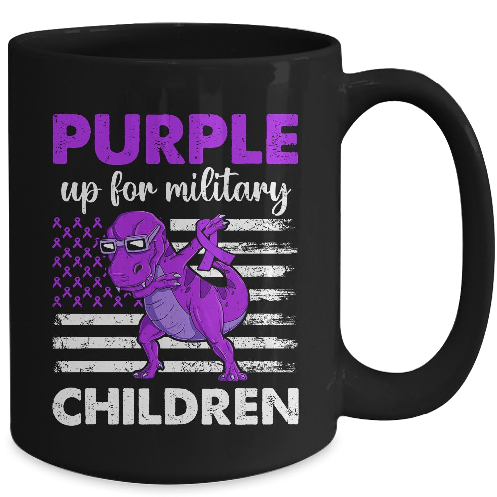 Purple Up For Military Kids Child Of The Military Dino Boys Mug | siriusteestore
