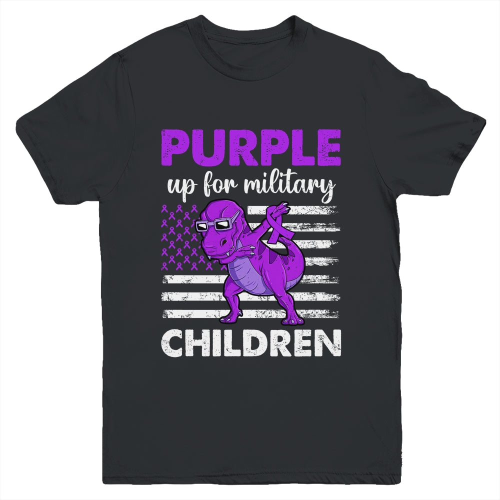 Purple Up For Military Kids Child Of The Military Dino Boys Youth Shirt | siriusteestore