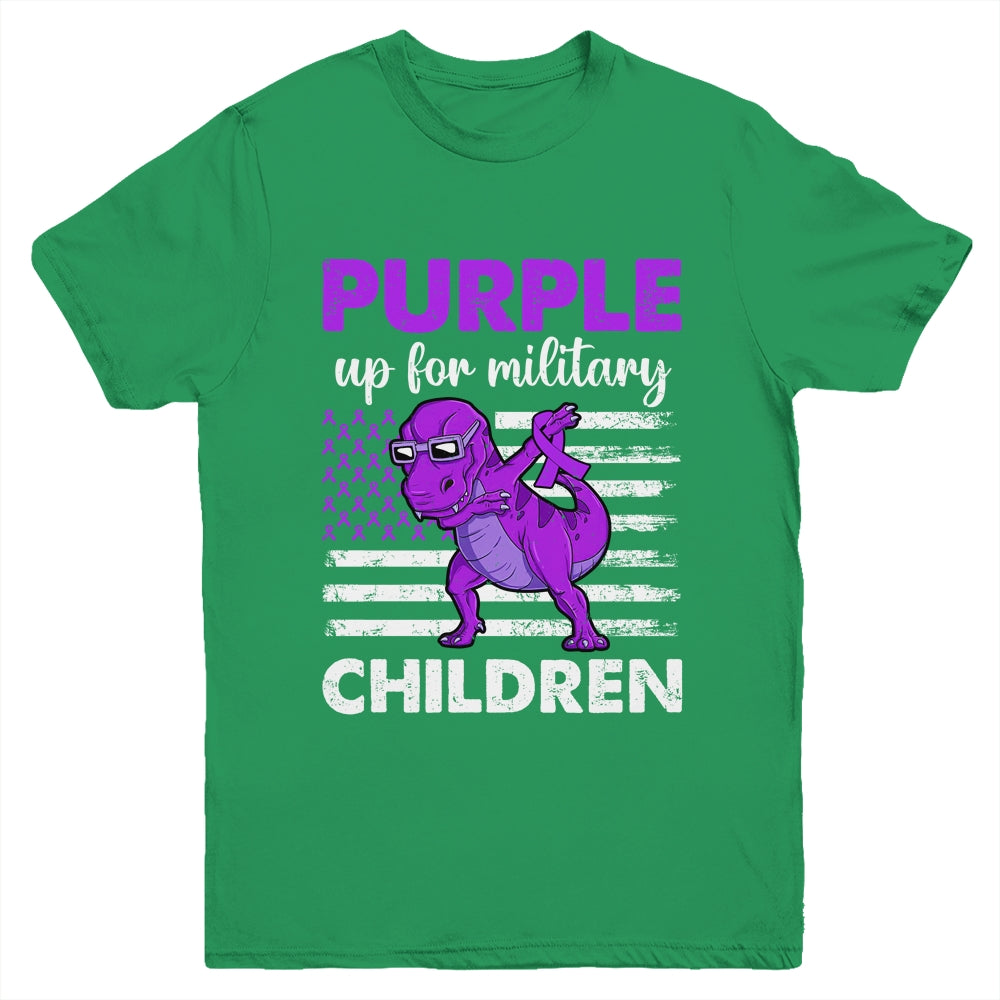 Purple Up For Military Kids Child Of The Military Dino Boys Youth Shirt | siriusteestore
