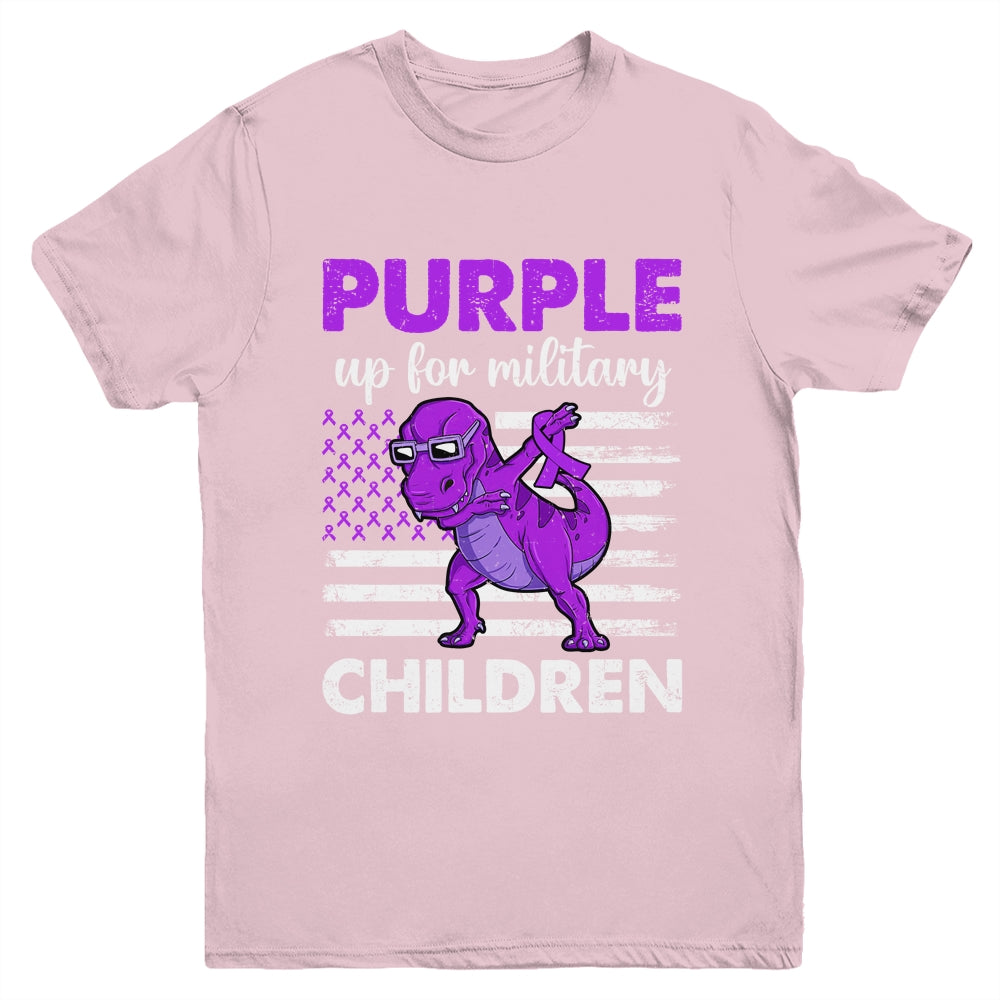 Purple Up For Military Kids Child Of The Military Dino Boys Youth Shirt | siriusteestore