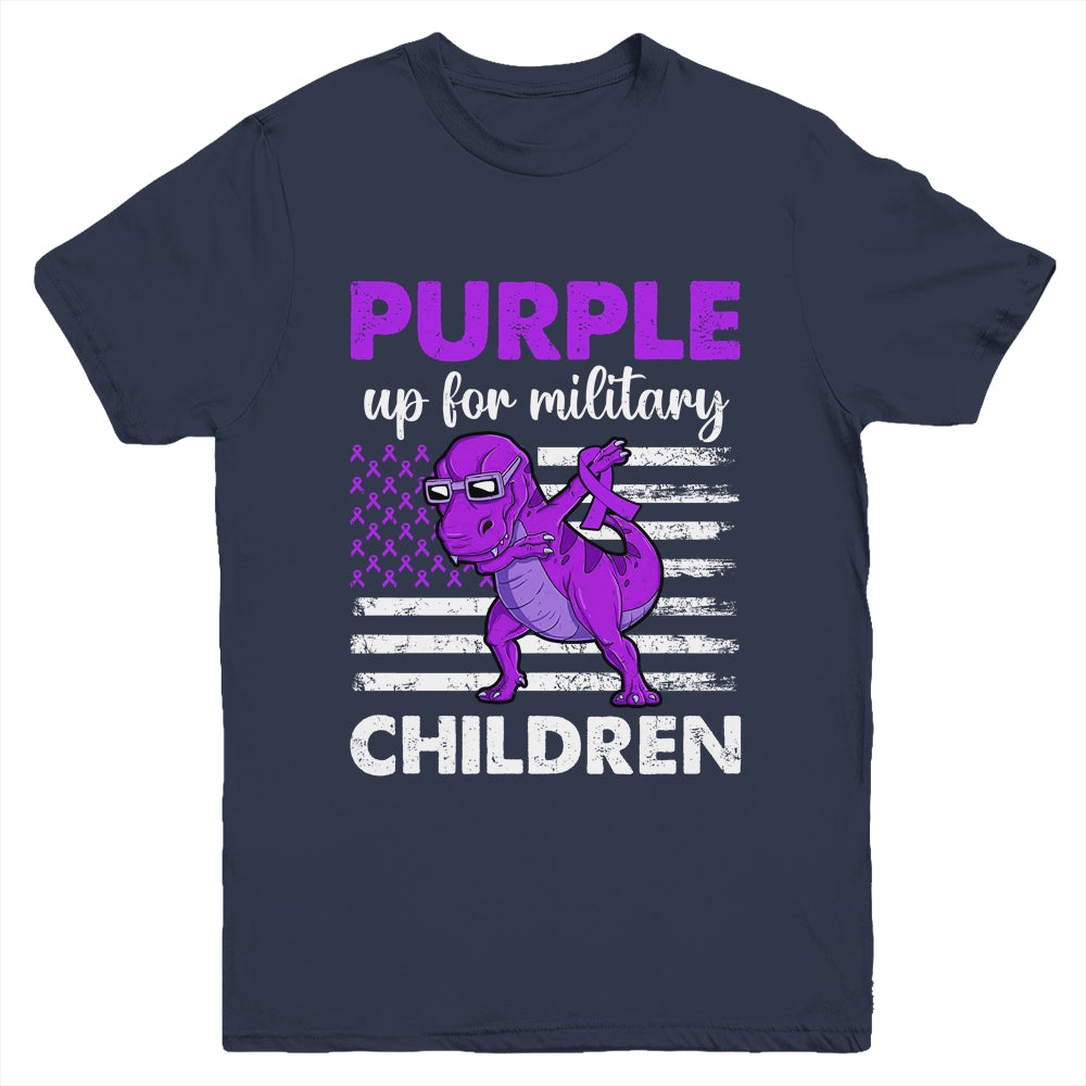 Purple Up For Military Kids Child Of The Military Dino Boys Youth Shirt | siriusteestore