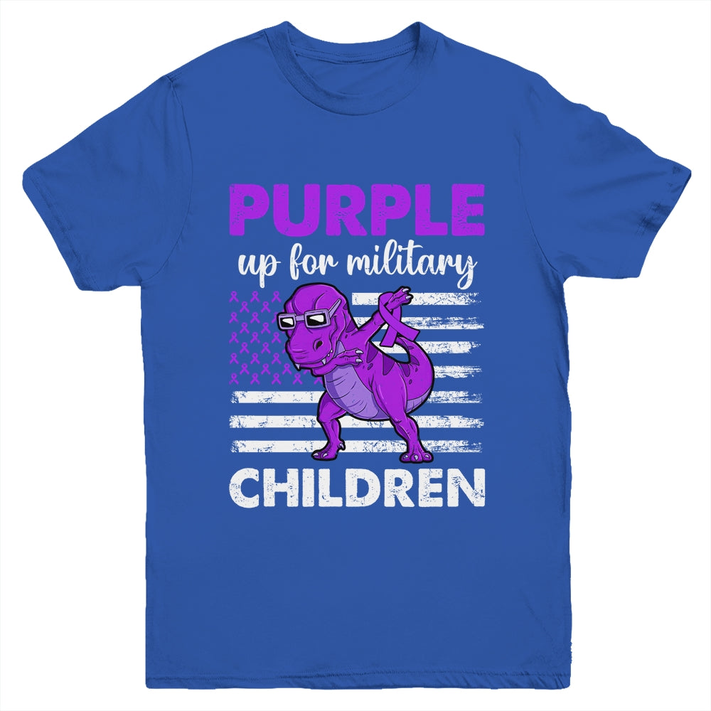 Purple Up For Military Kids Child Of The Military Dino Boys Youth Shirt | siriusteestore
