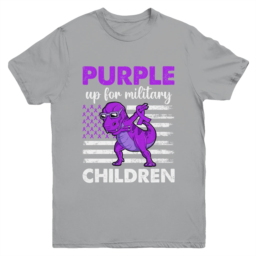 Purple Up For Military Kids Child Of The Military Dino Boys Youth Shirt | siriusteestore