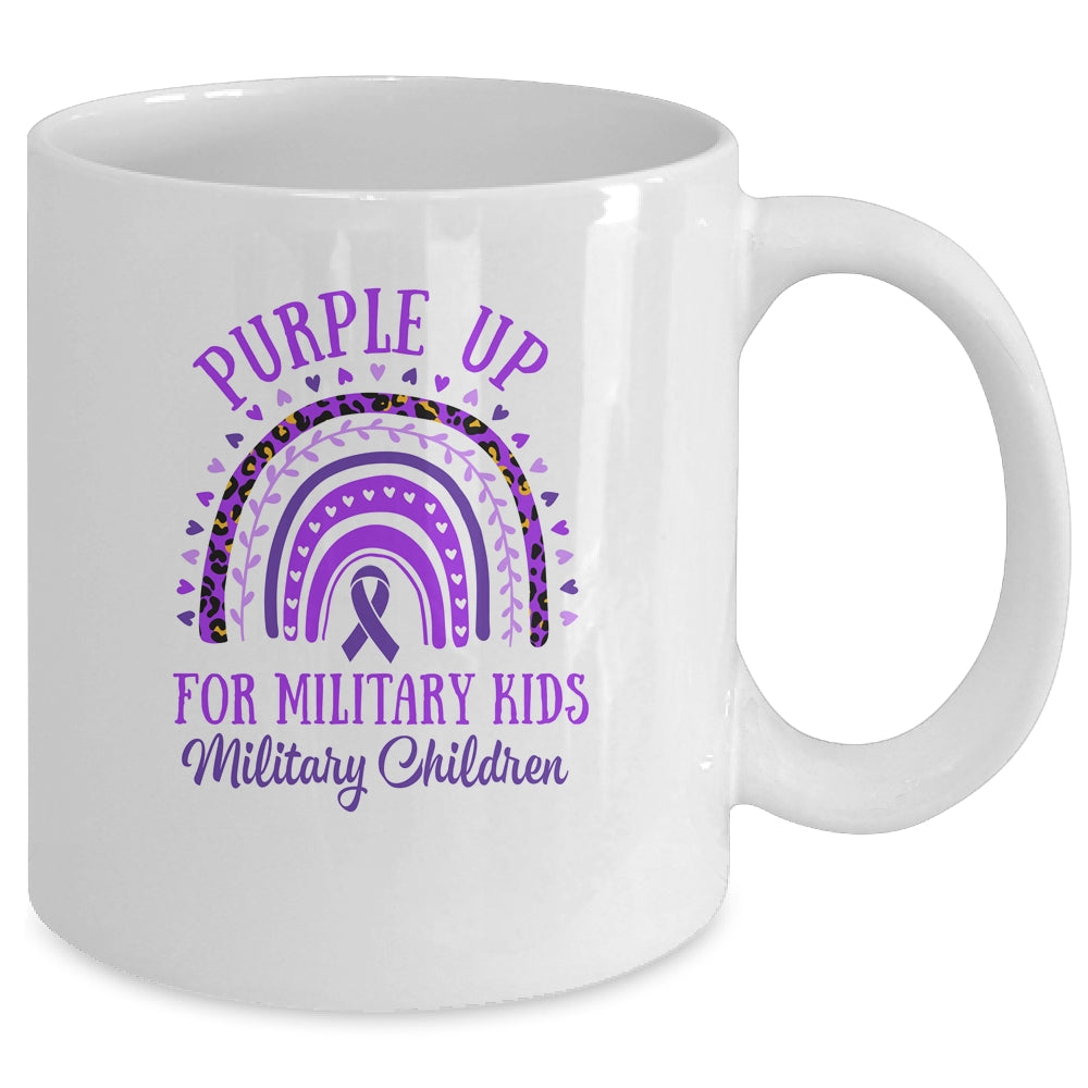 Purple Up For Military Kids Military Child Month Rainbow Mug | siriusteestore