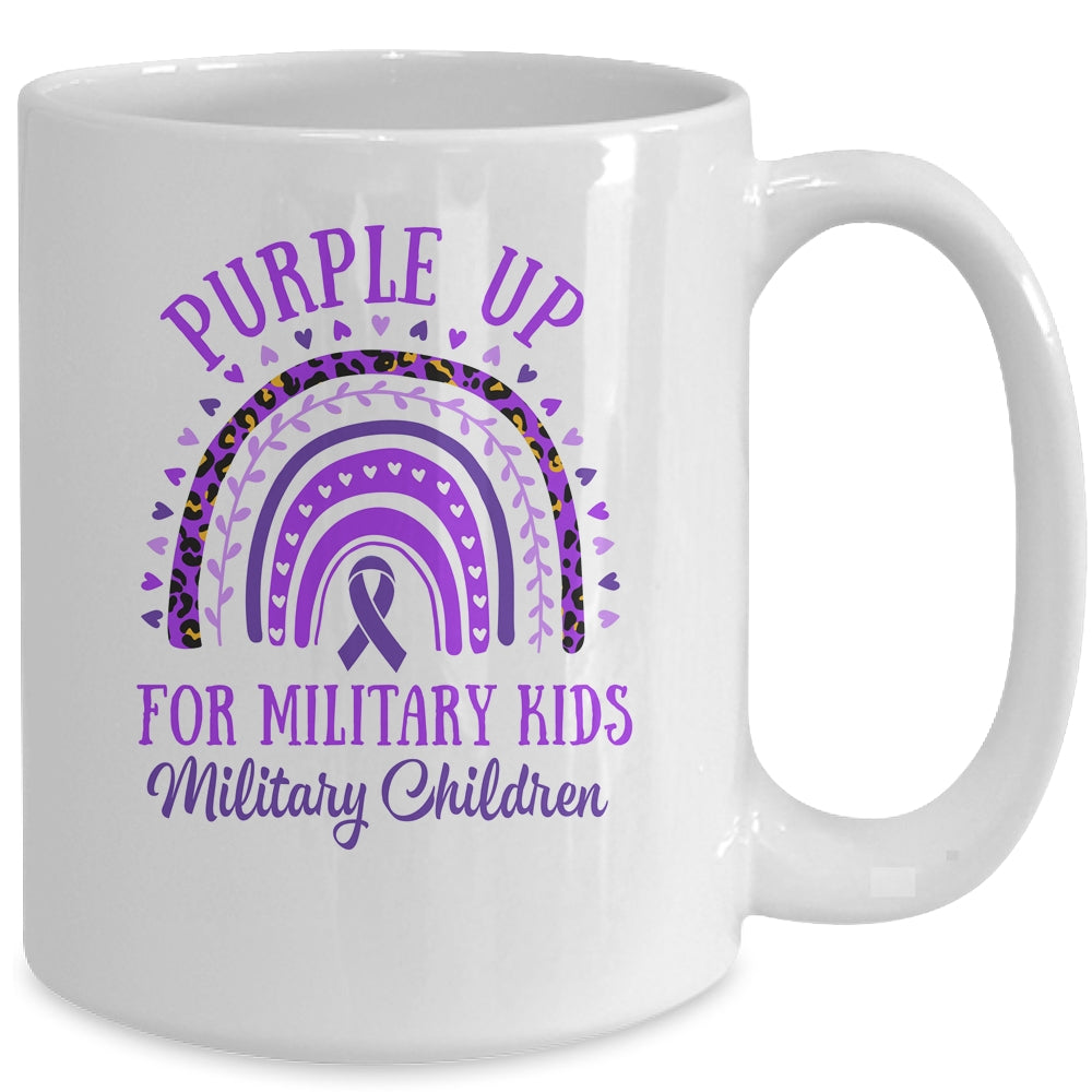 Purple Up For Military Kids Military Child Month Rainbow Mug | siriusteestore
