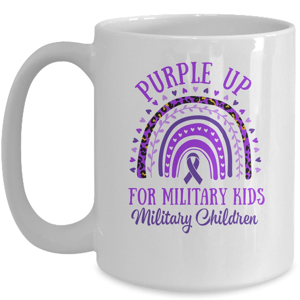Purple Up For Military Kids Military Child Month Rainbow Mug | siriusteestore