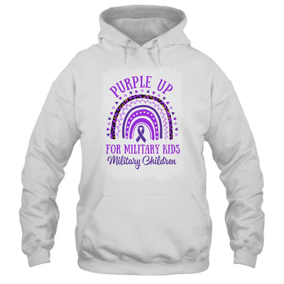 Purple Up For Military Kids Military Child Month Rainbow Shirt & Hoodie | siriusteestore