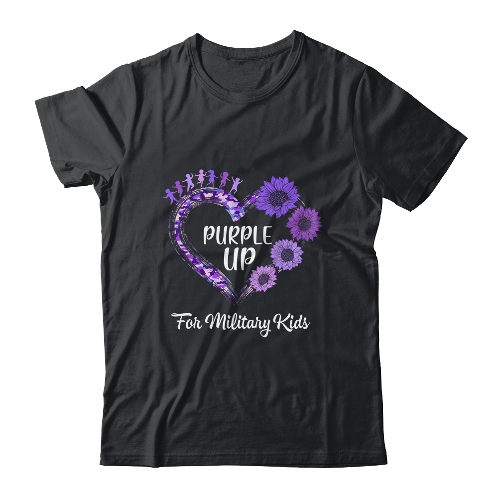 Purple Up For Military Kids Military Child Month Sunflower Shirt & Hoodie | siriusteestore