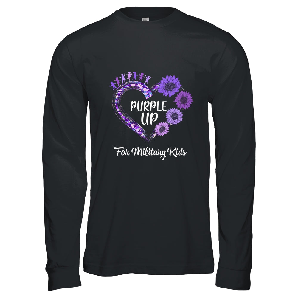 Purple Up For Military Kids Military Child Month Sunflower Shirt & Hoodie | siriusteestore