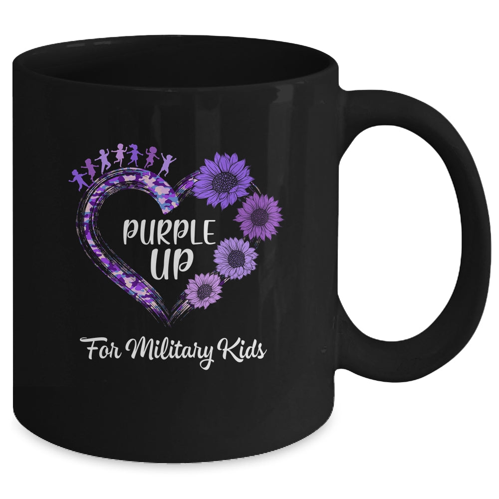 Purple Up For Military Kids Military Child Month Sunflower Mug | siriusteestore
