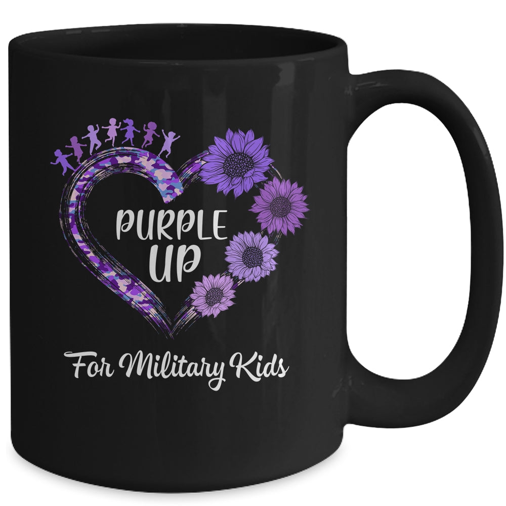 Purple Up For Military Kids Military Child Month Sunflower Mug | siriusteestore