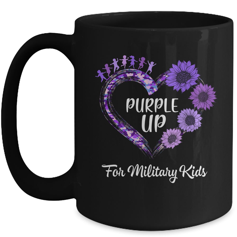 Purple Up For Military Kids Military Child Month Sunflower Mug | siriusteestore