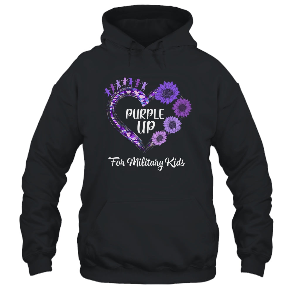 Purple Up For Military Kids Military Child Month Sunflower Shirt & Hoodie | siriusteestore