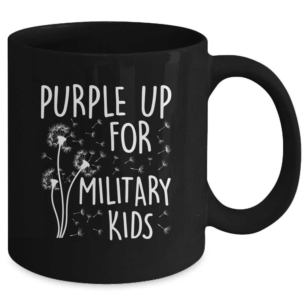 Purple Up For Military Kids Month Military Child Dandelion Mug | siriusteestore