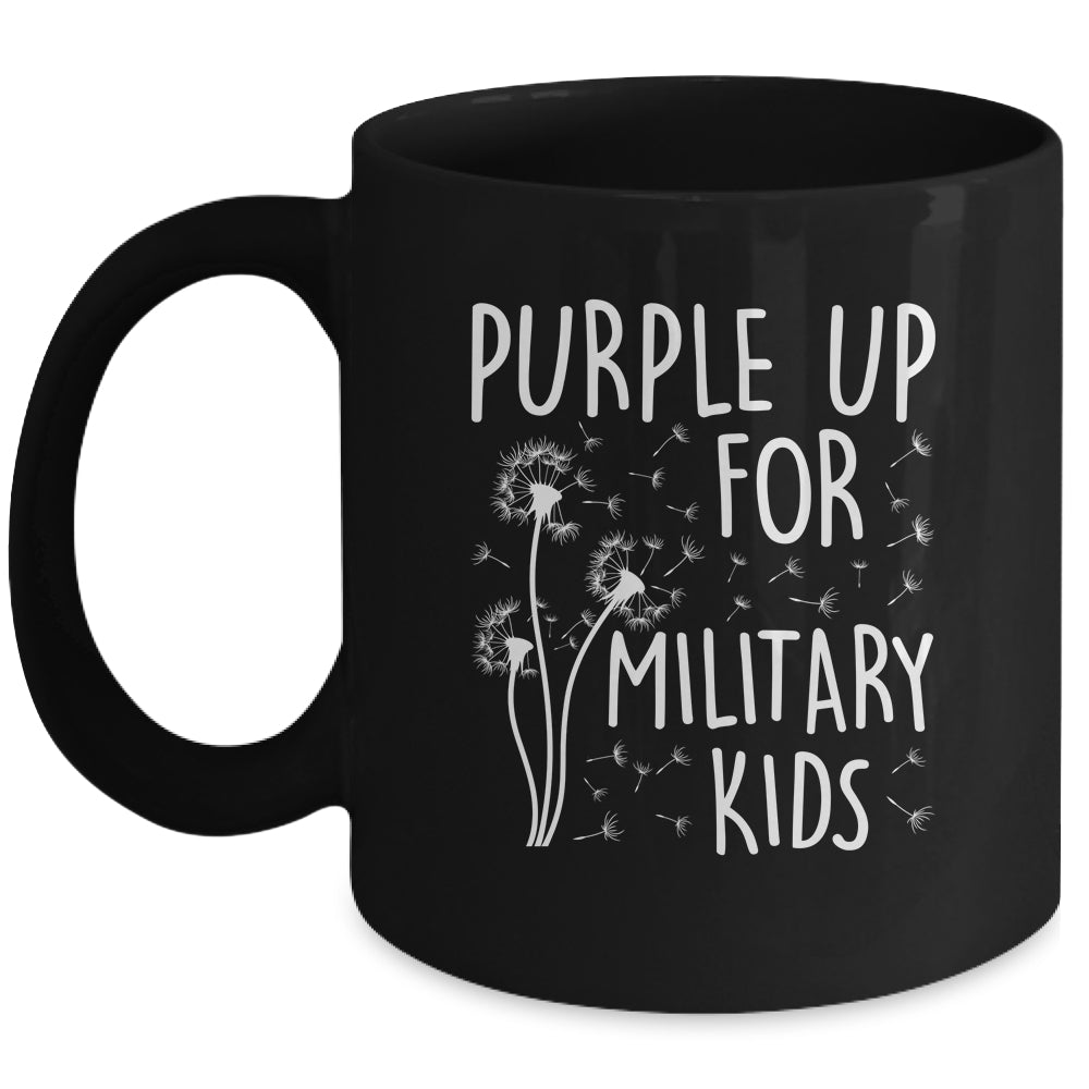 Purple Up For Military Kids Month Military Child Dandelion Mug | siriusteestore