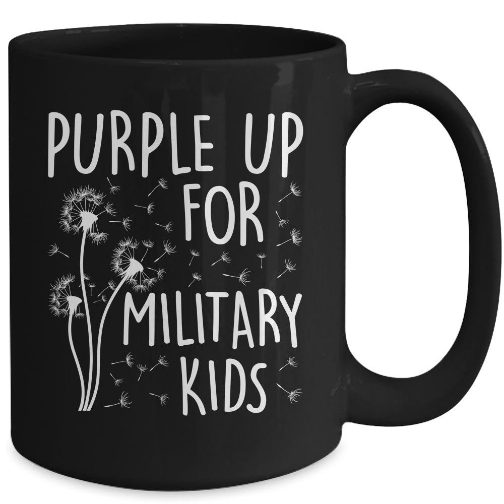 Purple Up For Military Kids Month Military Child Dandelion Mug | siriusteestore