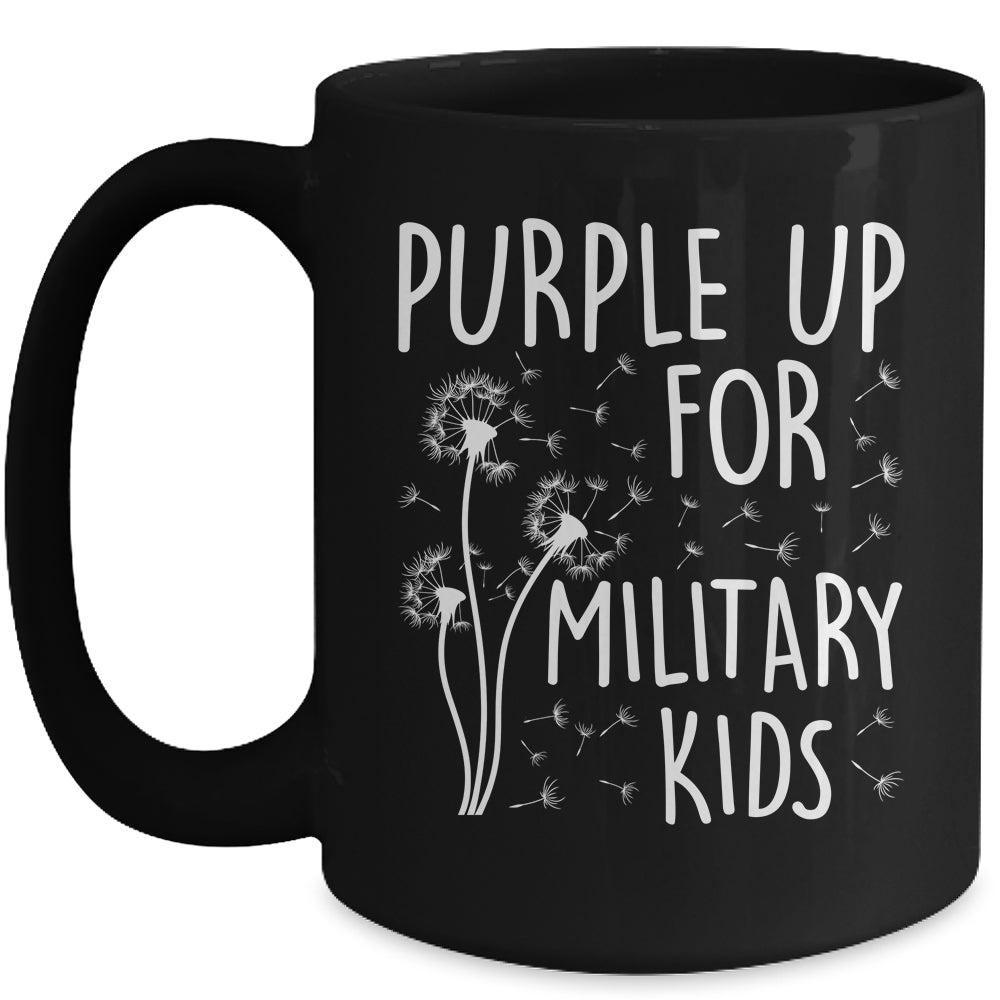 Purple Up For Military Kids Month Military Child Dandelion Mug | siriusteestore