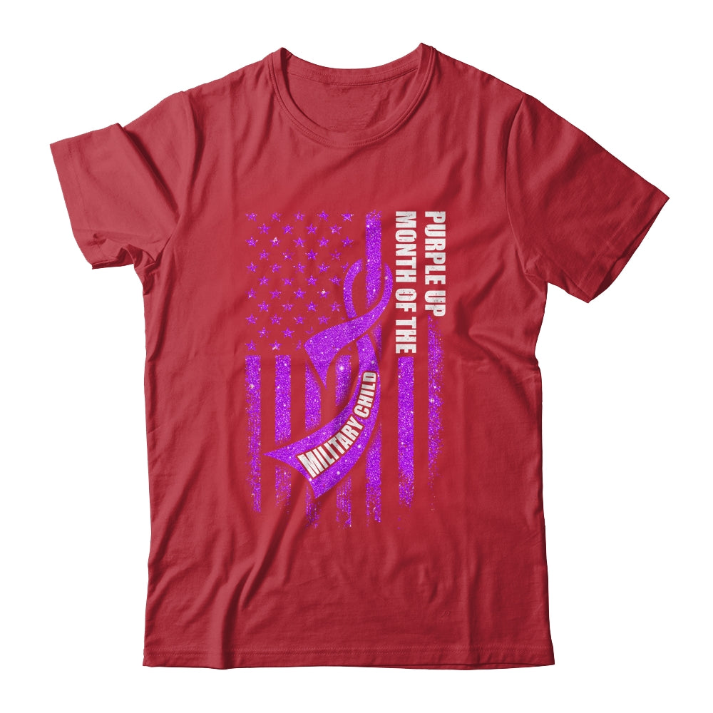 Purple Up Military Child Month American USA Flag Shirt & Hoodie | siriusteestore