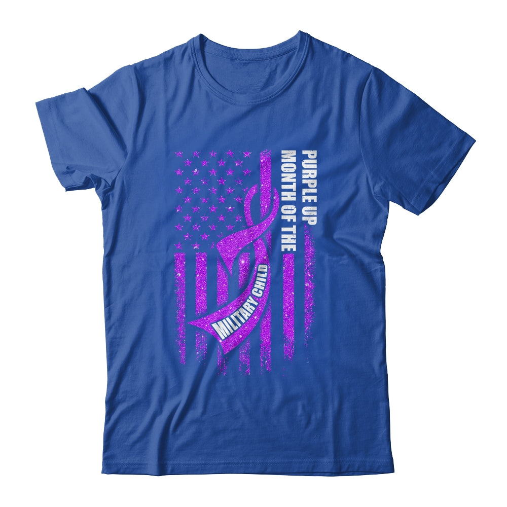 Purple Up Military Child Month American USA Flag Shirt & Hoodie | siriusteestore