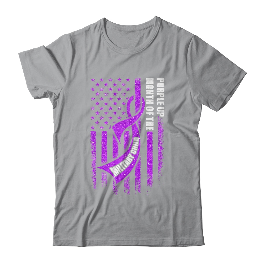 Purple Up Military Child Month American USA Flag Shirt & Hoodie | siriusteestore