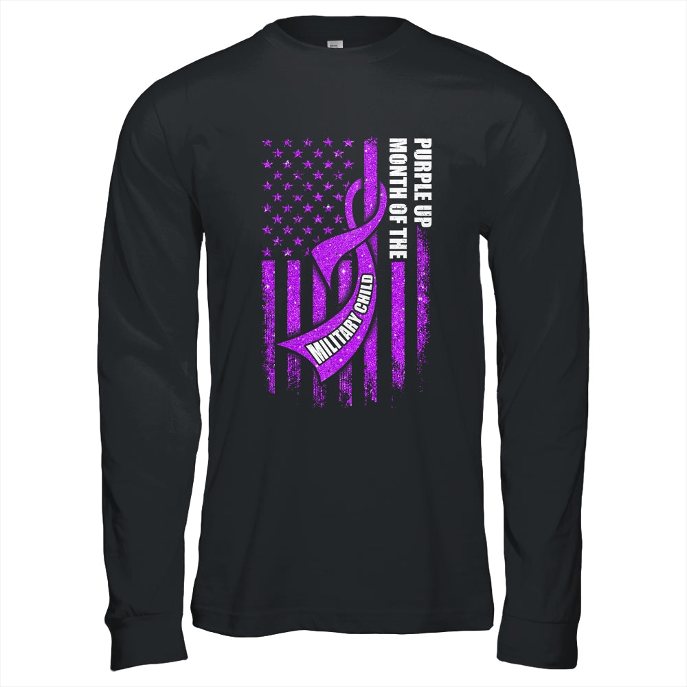 Purple Up Military Child Month American USA Flag Shirt & Hoodie | siriusteestore
