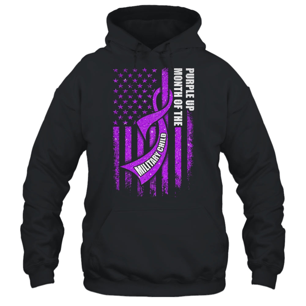 Purple Up Military Child Month American USA Flag Shirt & Hoodie | siriusteestore