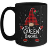 Queen Gnome Buffalo Plaid Matching Christmas Pajama Gift Mug | siriusteestore