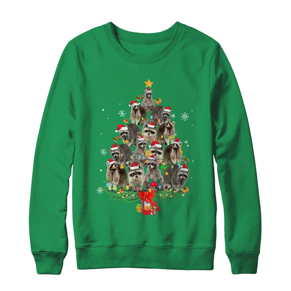Raccoon Christmas Tree Lights Santa Racoon Lover Xmas Shirt & Sweatshirt | siriusteestore