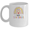 Rainbow Hello Fifth 5th Grade Kids First Day Of School Mug | siriusteestore