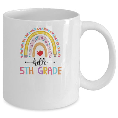 Rainbow Hello Fifth 5th Grade Kids First Day Of School Mug | siriusteestore