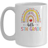 Rainbow Hello Fifth 5th Grade Kids First Day Of School Mug | siriusteestore