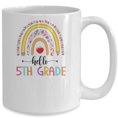 Rainbow Hello Fifth 5th Grade Kids First Day Of School Mug | siriusteestore