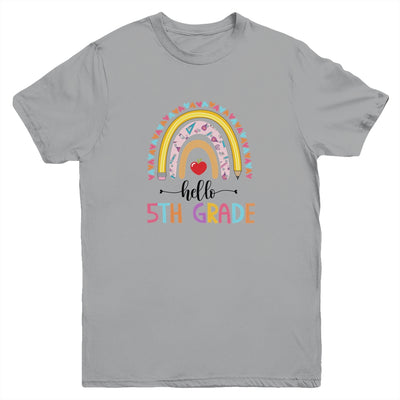 Rainbow Hello Fifth 5th Grade Kids First Day Of School Youth Shirt | siriusteestore