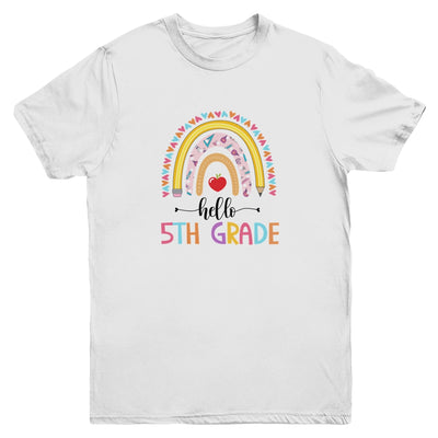 Rainbow Hello Fifth 5th Grade Kids First Day Of School Youth Shirt | siriusteestore